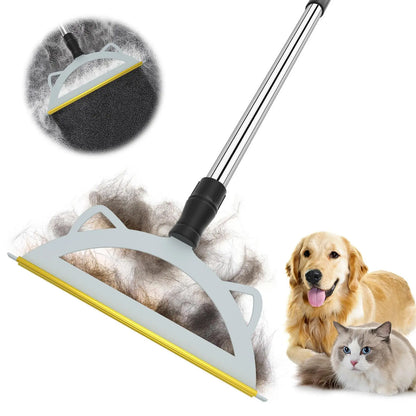 Adjustable Cat Hair Remover and Cleaning Brush with Hanging Ring - Effective Pet Hair Removal Tool for Carpets and Floors, Ideal for Valentine's Day Gift