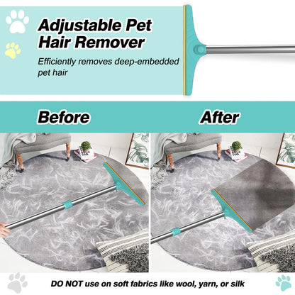 Adjustable Cat Hair Remover and Cleaning Brush with Hanging Ring - Effective Pet Hair Removal Tool for Carpets and Floors, Ideal for Valentine's Day Gift