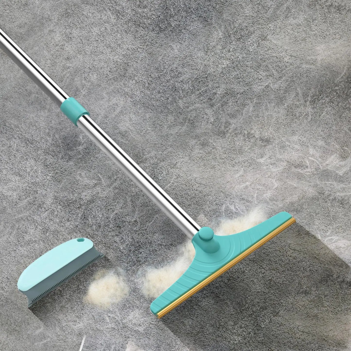 Adjustable Cat Hair Remover and Cleaning Brush with Hanging Ring - Effective Pet Hair Removal Tool for Carpets and Floors, Ideal for Valentine's Day Gift
