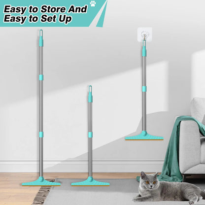 Adjustable Cat Hair Remover and Cleaning Brush with Hanging Ring - Effective Pet Hair Removal Tool for Carpets and Floors, Ideal for Valentine's Day Gift