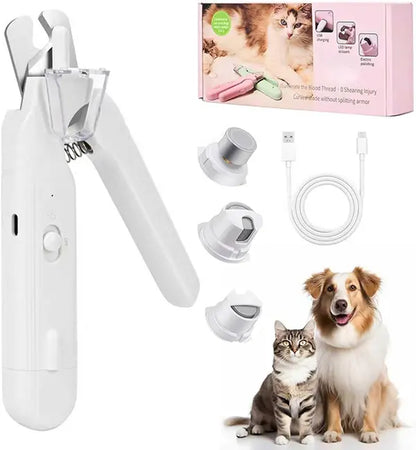 Petlovers 2-in-1 Rechargeable Electric Nail Clipper and Grinder for Dogs and Cats - Ultra Quiet Design for All Sizes