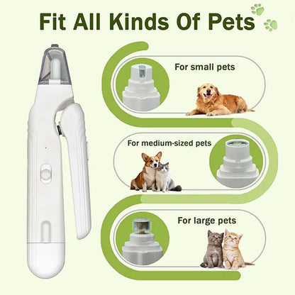 Petlovers 2-in-1 Rechargeable Electric Nail Clipper and Grinder for Dogs and Cats - Ultra Quiet Design for All Sizes