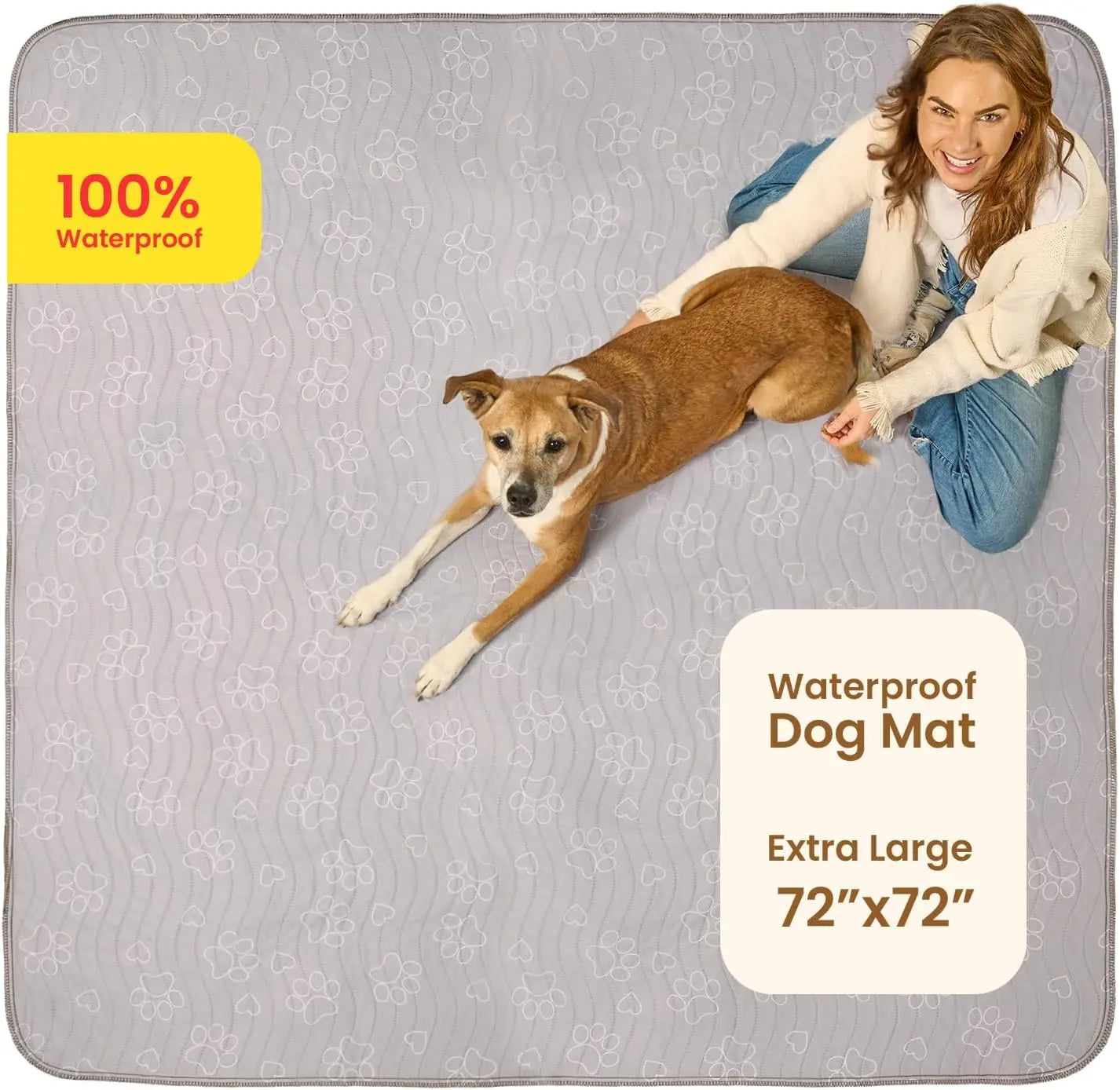 Improvia Washable Puppy Pads – Reusable Waterproof Dog Training Pads with High Absorbency, Quick-Drying & Leakproof Protection – Available in 4 Sizes